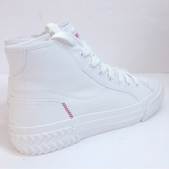 Skechers White Canvas Hi-Tread High Top Platform Causal Sneakers - Picture 6 of 14
